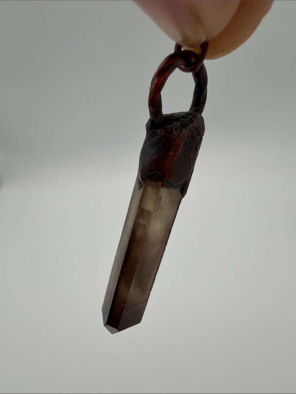 Smoky Quartz Point Pendant - Handcrafted View 3